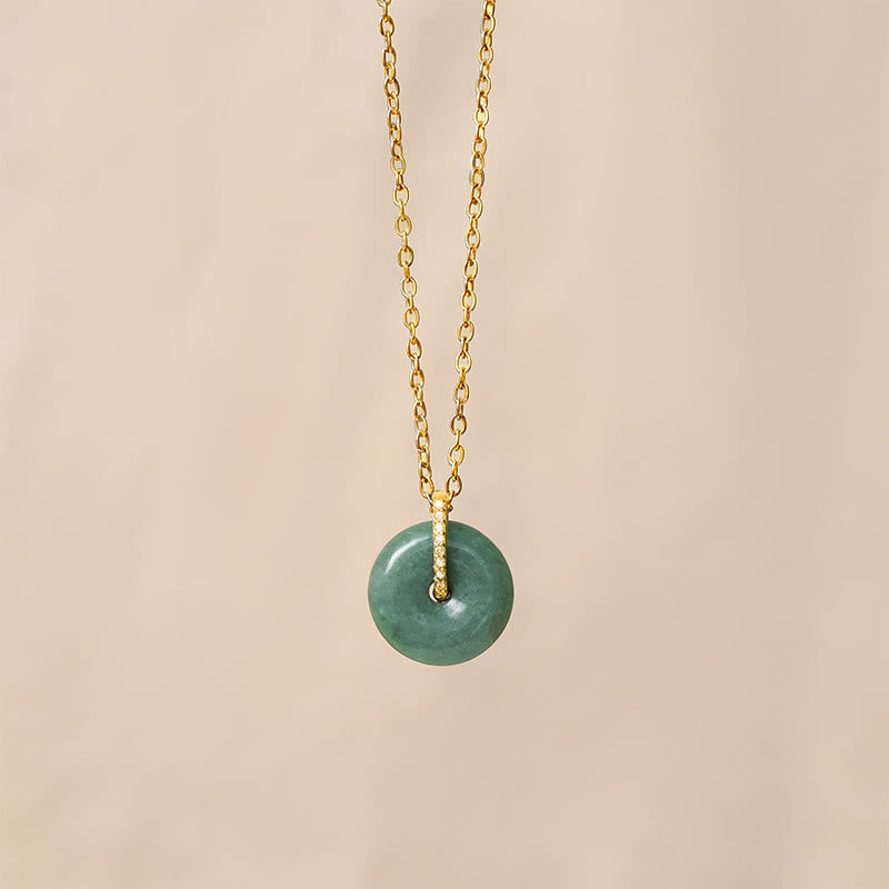 Buddha Stones "FOR DEAREST MOTHER" Peace Buckle Jade 925 Sterling Silver Luck Necklace Pendants Includes Gift Message Card