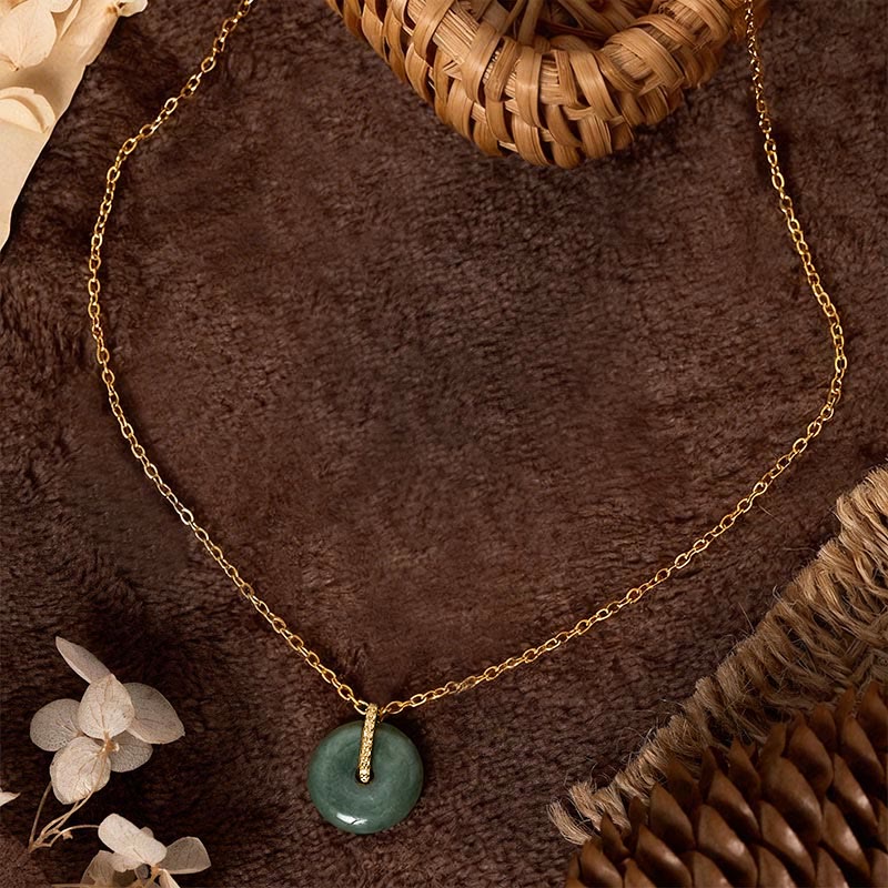 Buddha Stones "FOR DEAREST MOTHER" Peace Buckle Jade 925 Sterling Silver Luck Necklace Pendants Includes Gift Message Card