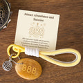 Buddha Stones "Attract Abundance and Success" 888 Angel Number Natural Yellow Aventurine Key Chain Hanging Decoration Includes Gift Message Card