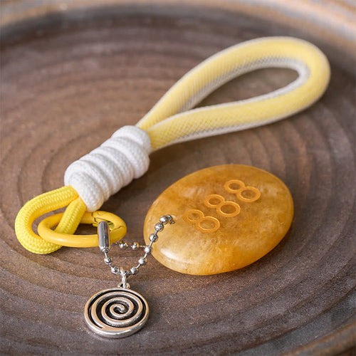 Buddha Stones "Attract Abundance and Success" 888 Angel Number Natural Yellow Aventurine Key Chain Hanging Decoration Includes Gift Message Card