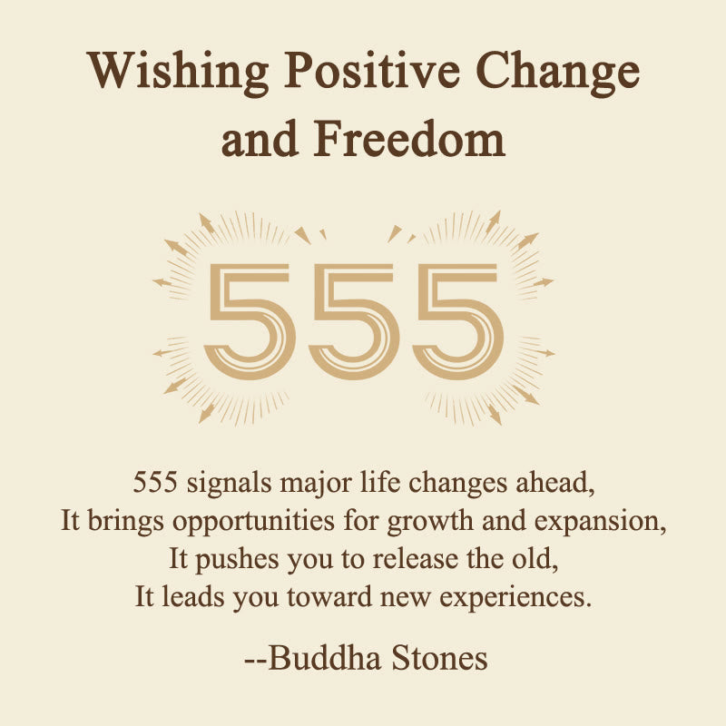 Buddha Stones "Wishing Positive Change and Freedom" 555 Angel Number Natural Tiger Eye Key Chain Hanging Decoration Includes Gift Message Card
