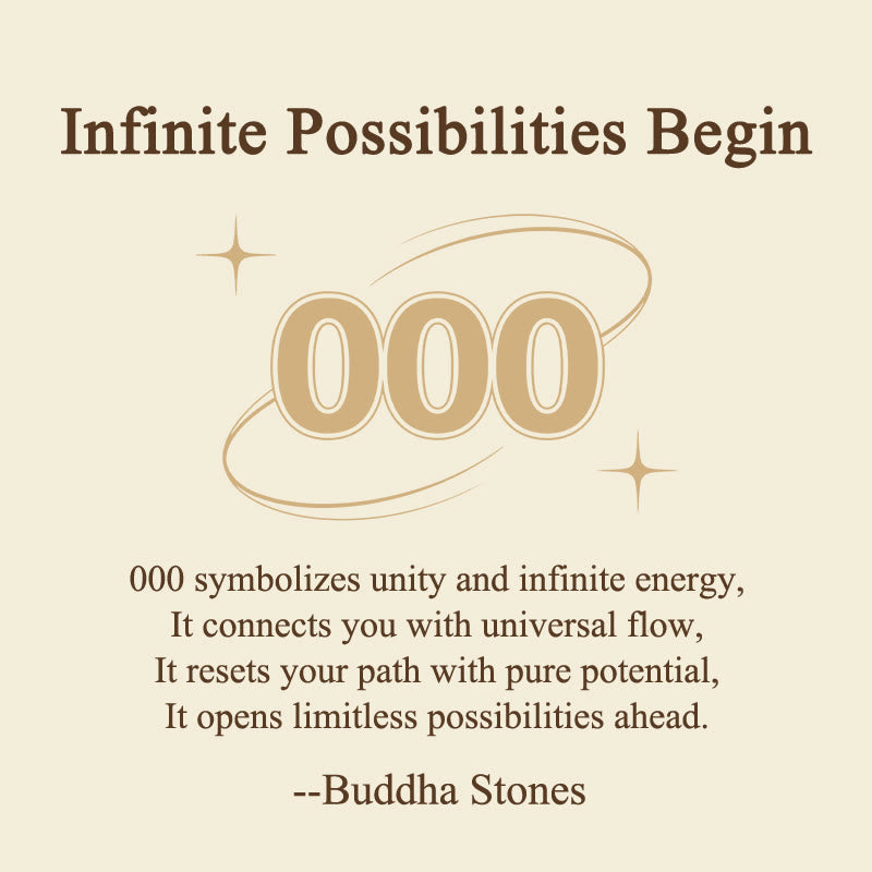 Buddha Stones "Infinite Possibilities Begin" 000 Angel Number Natural Clear Quartz Key Chain Hanging Decoration Includes Gift Message Card