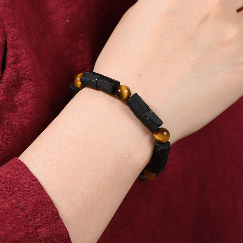 Buddha Stones "May Confidence Guide Your Way" Black Tourmaline Bracelet Includes Gift Message Card