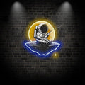 Astronaut Fishing Neon signs Light - Whimsical LED Decor for Space Enthusiasts, Perfect Gift for Fishing Lovers, Fun and Unique Wall Art
