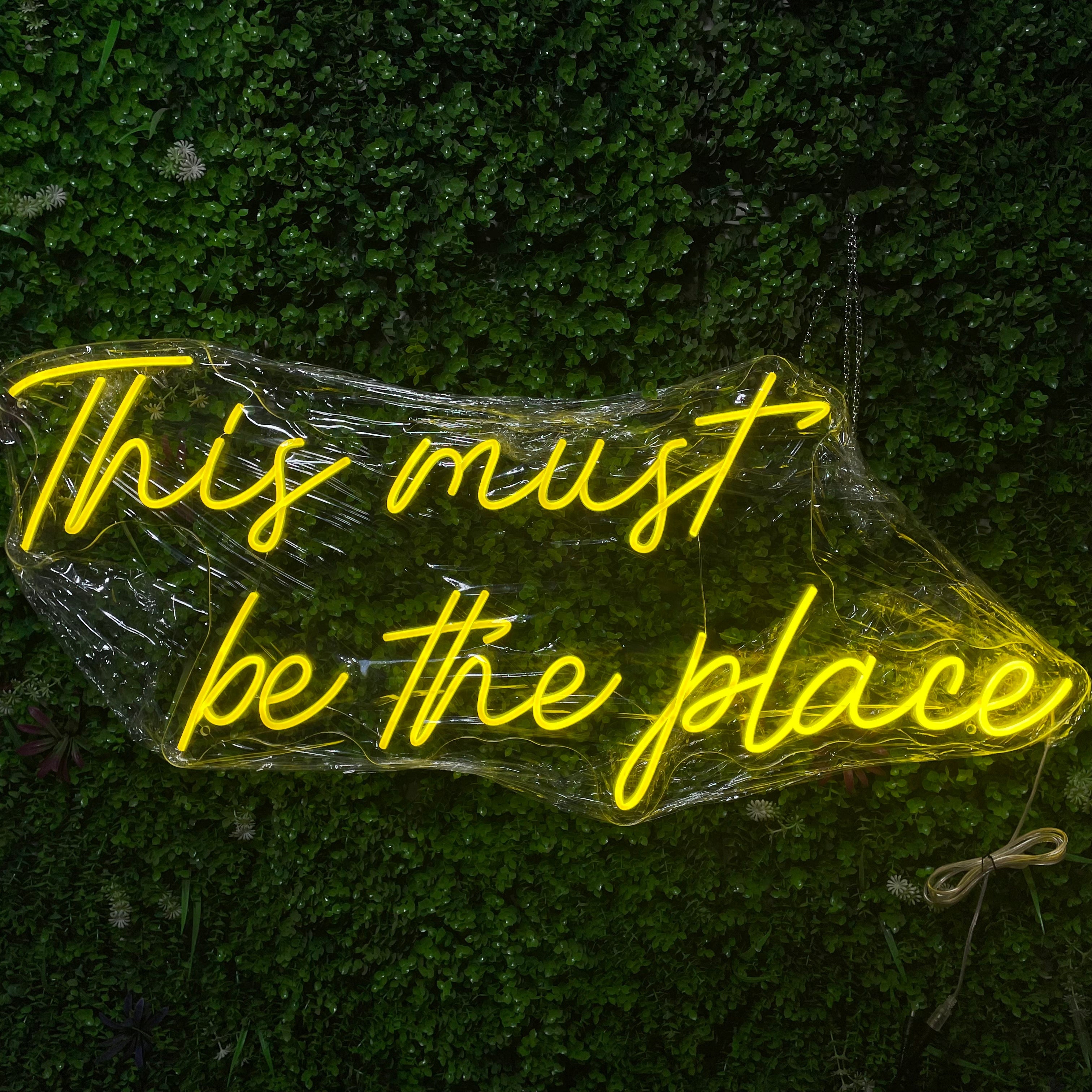 This Must Be The Place Neon Sign, Custom LED Neon Night Light, Wedding Sign, Birthday Decor, Girl Bedroom Wall Art Neon, Home Bar Decor, Office Wall Hanging, Christmas Gift