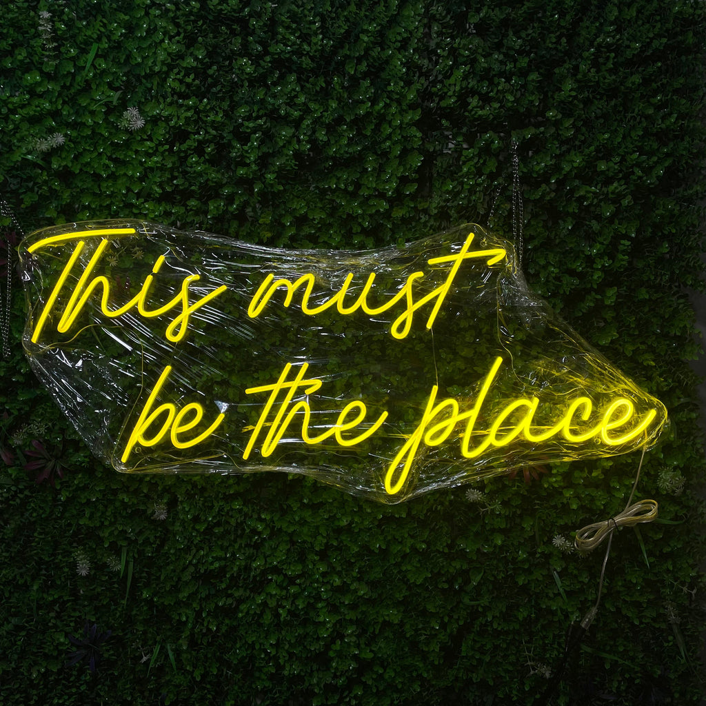 This Must Be The Place Neon Sign, Custom LED Neon Night Light, Wedding Sign, Birthday Decor, Girl Bedroom Wall Art Neon, Home Bar Decor, Office Wall Hanging, Christmas Gift
