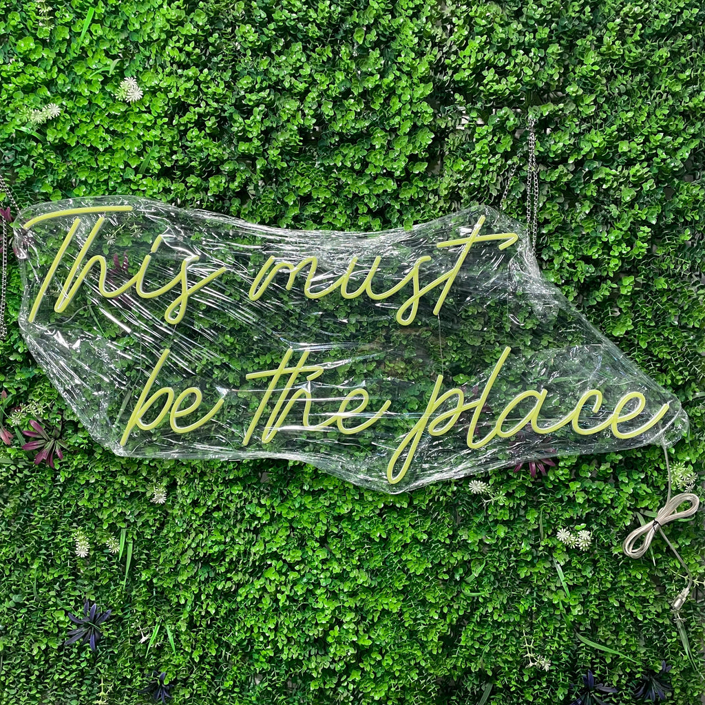 This Must Be The Place Neon Sign, Custom LED Neon Night Light, Wedding Sign, Birthday Decor, Girl Bedroom Wall Art Neon, Home Bar Decor, Office Wall Hanging, Christmas Gift