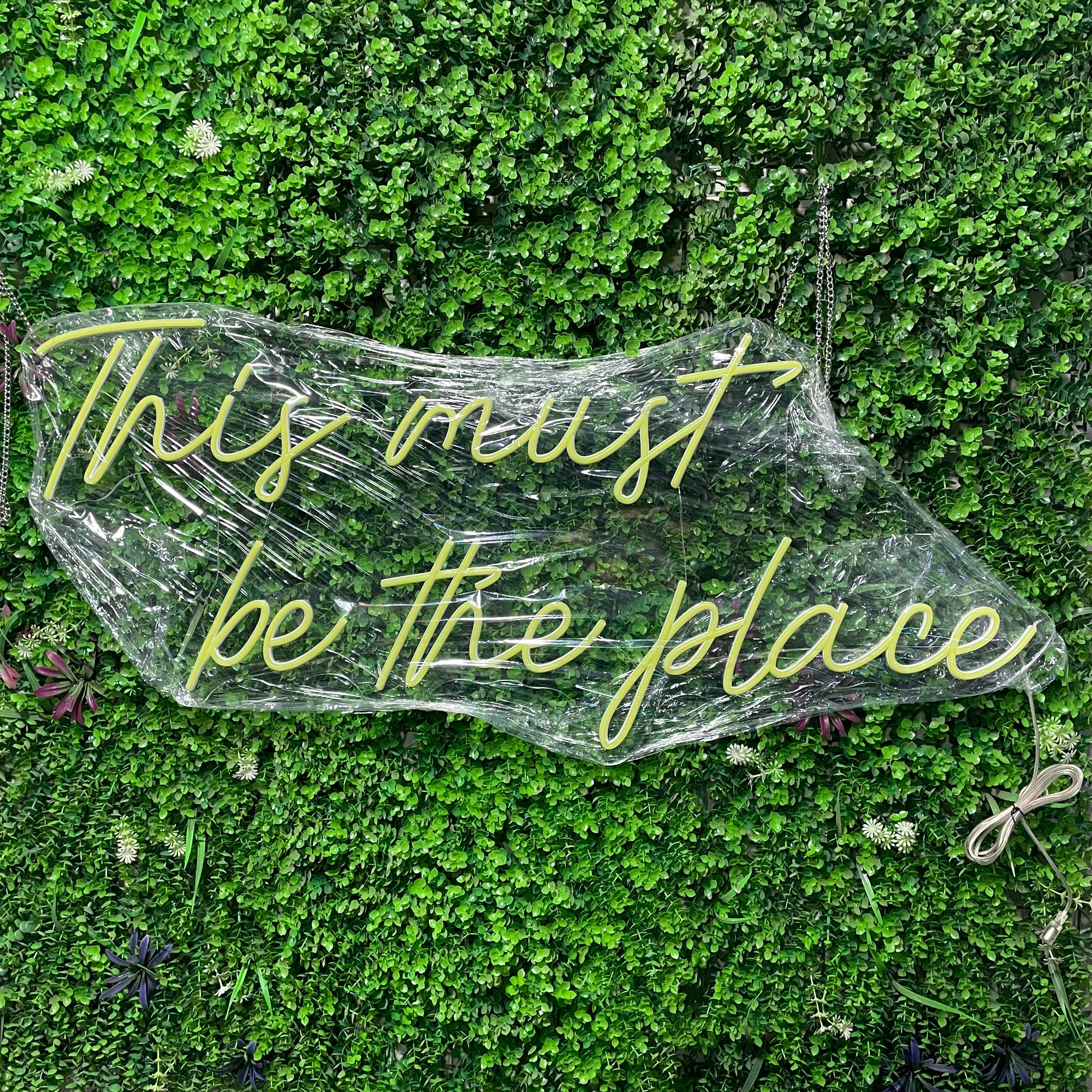 This Must Be The Place Neon Sign, Custom LED Neon Night Light, Wedding Sign, Birthday Decor, Girl Bedroom Wall Art Neon, Home Bar Decor, Office Wall Hanging, Christmas Gift