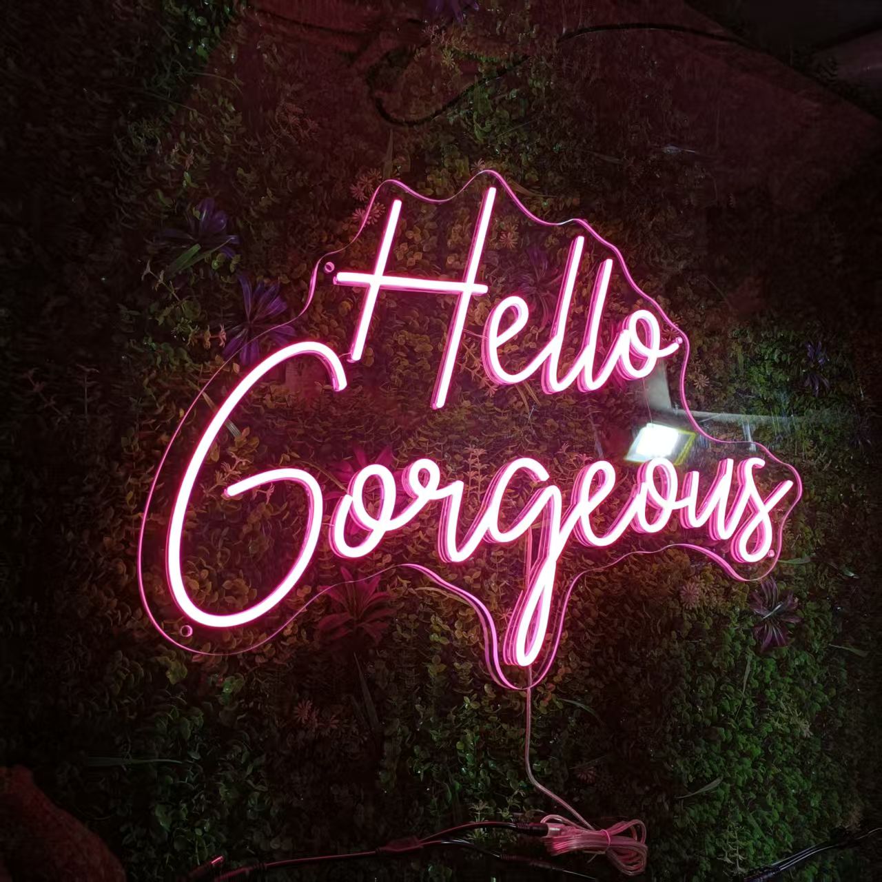 Hello Gorgeous Neon Sign – LED Light for Beauty Salon, Bedroom, Wedding & Glam Decor