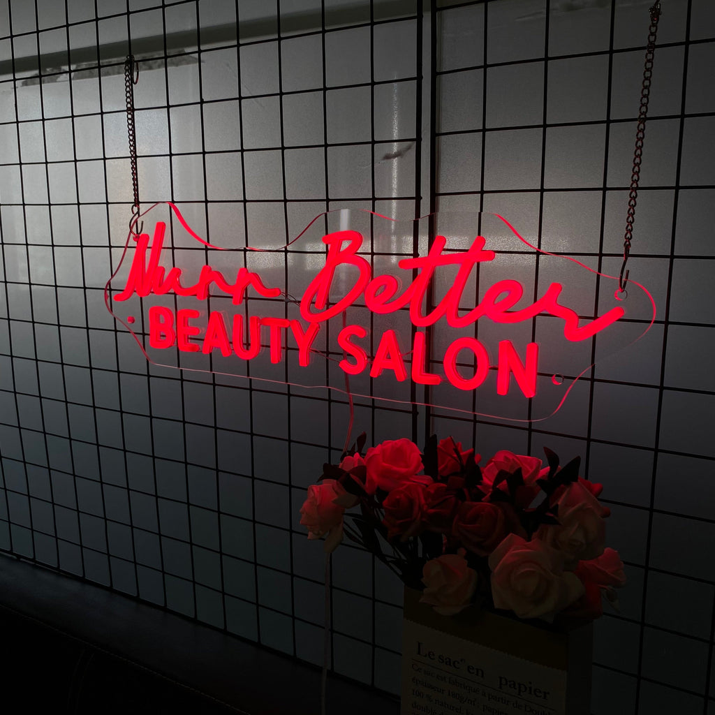 Custom Beauty Salon Neon Sign, Business Studio Logo Sign, LED Shop Wall Decor, Storefront Decoration