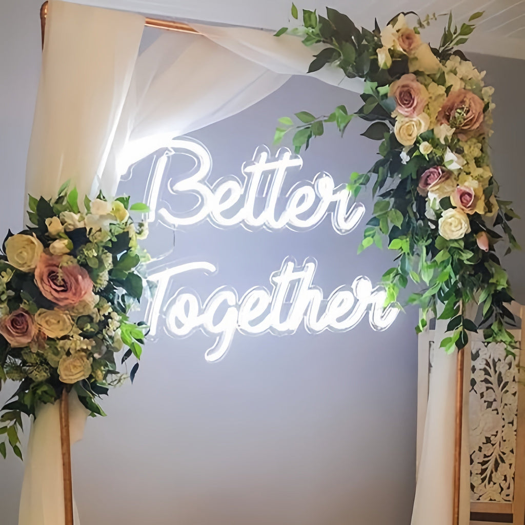 Custom Better Together Neon Sign – Romantic Wall Decor, Personalized Couple Gift, Aesthetic Home Accent