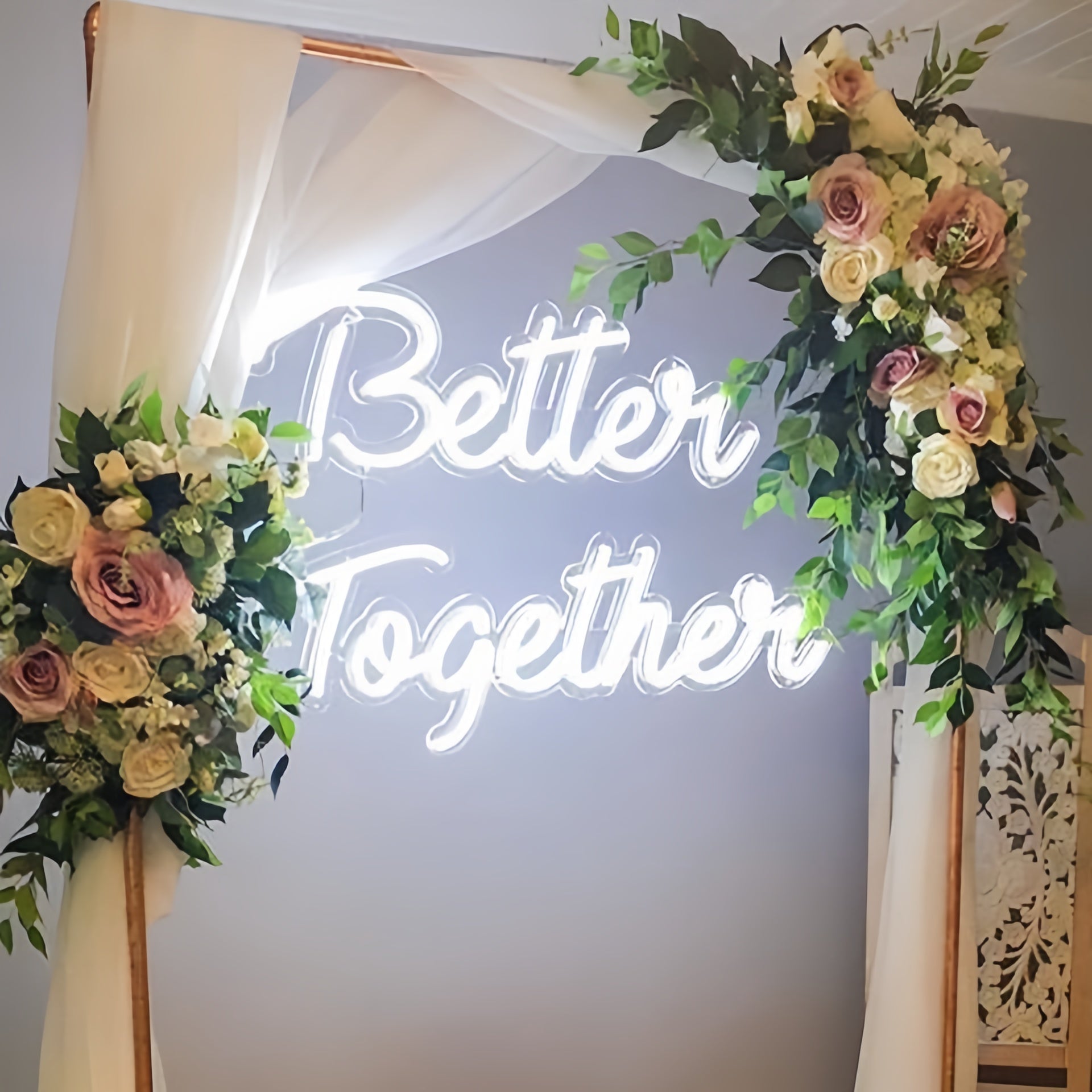 Custom Better Together Neon Sign – Romantic Wall Decor, Personalized Couple Gift, Aesthetic Home Accent