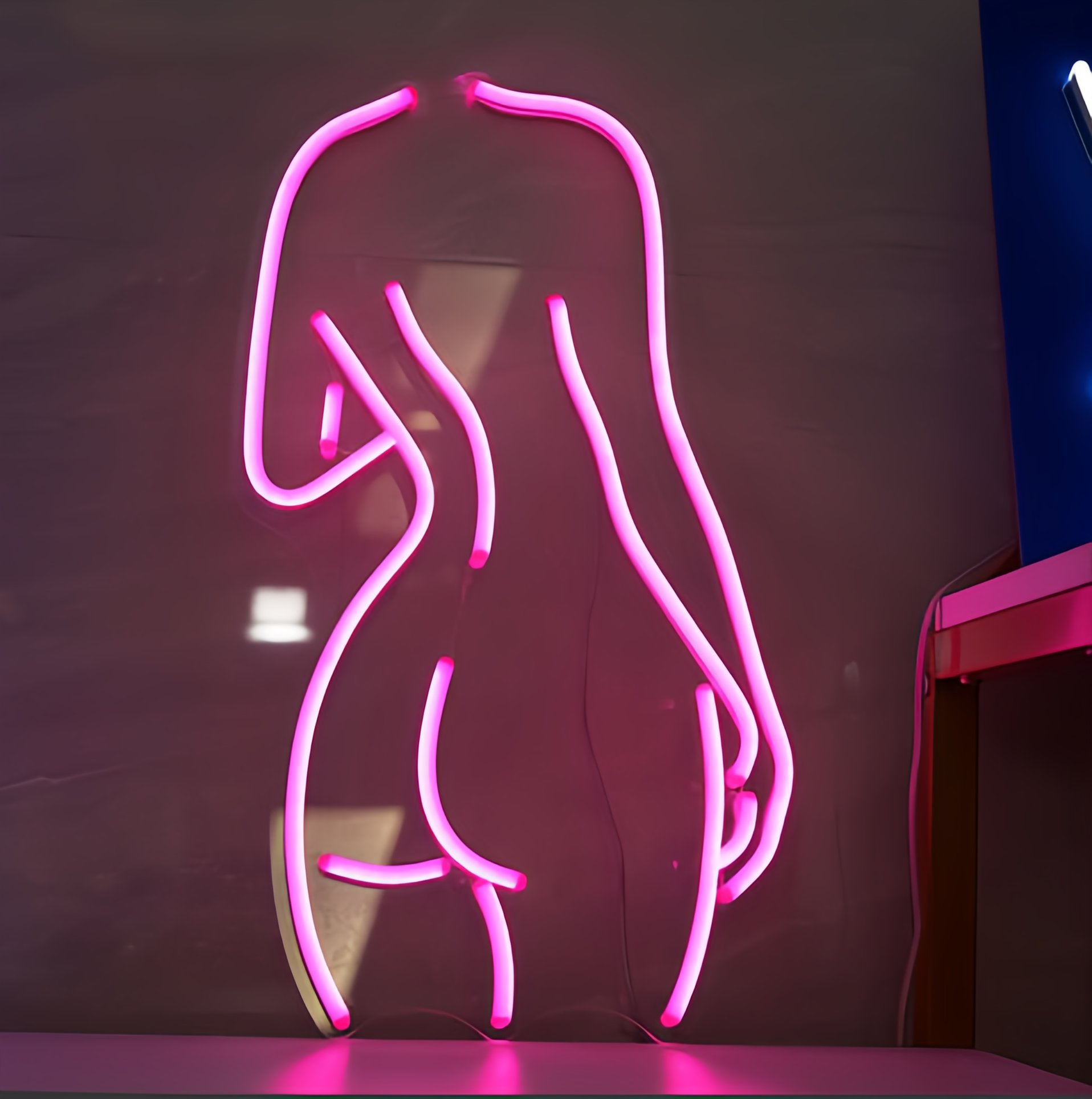 Custom Woman Back Neon Light – Artistic Curvy Female Silhouette, Modern Aesthetic Wall Decor, Gift for Art Lovers