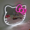 Kitty Neon Mirror Neon Sign Custom LED Light Cat Makeup Mirror Cute Girl Room Decor Wall Mirror Gift for Her