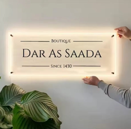 Custom Backlit Acrylic Sign Personalzied Decor for Shop