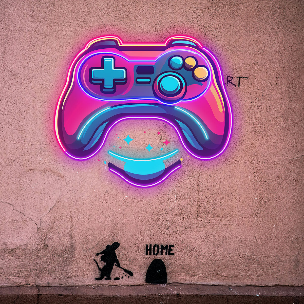 Game Controller Neon Sign, colorful Neon Game Controller Wall Art,Custom neon light,Ideal for game rooms, man caves, or esports lounges