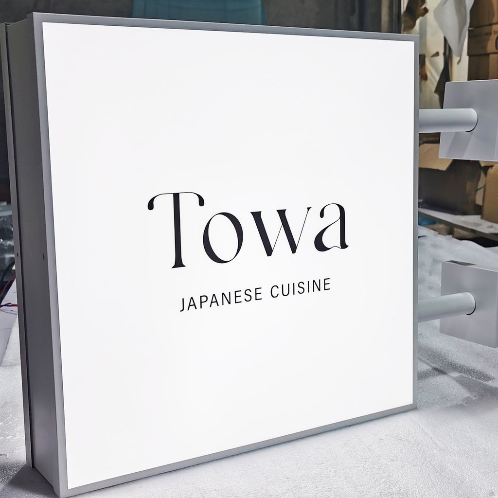 Durable Light Boxes Outdoor Illuminated Blade Sign Shop Front Hanging Metal Led Light Box Sign