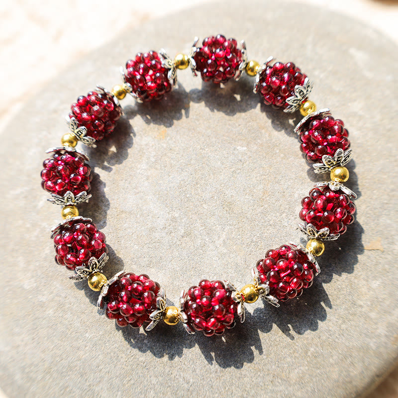 Buddha Stones "All the best for Vitality and Passion" Garnet Bracelet Includes Gift Message Card