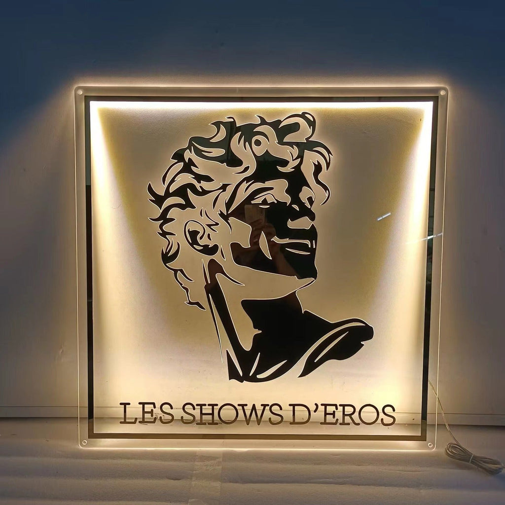 Custom LED Backlit Acrylic Sign - Business Logo Design for Salons, Shops & Business Branding