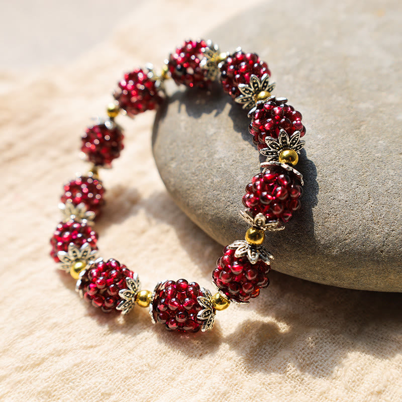 Buddha Stones "All the best for Vitality and Passion" Garnet Bracelet Includes Gift Message Card