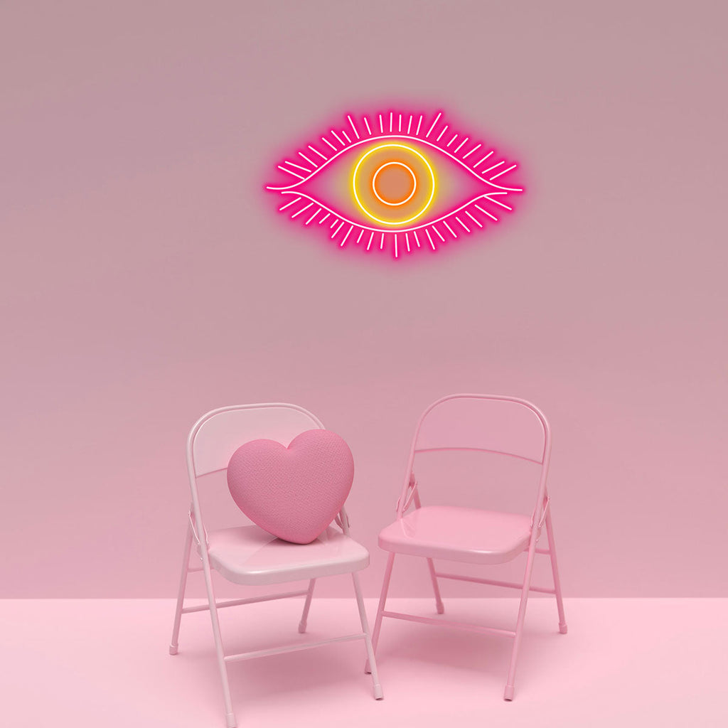 Eye - shaped Neon Sign, Aesthetic Wall Decor for Modern, Bohemian or Mystical - themed Spaces, Unique Gift for Art Aficionados