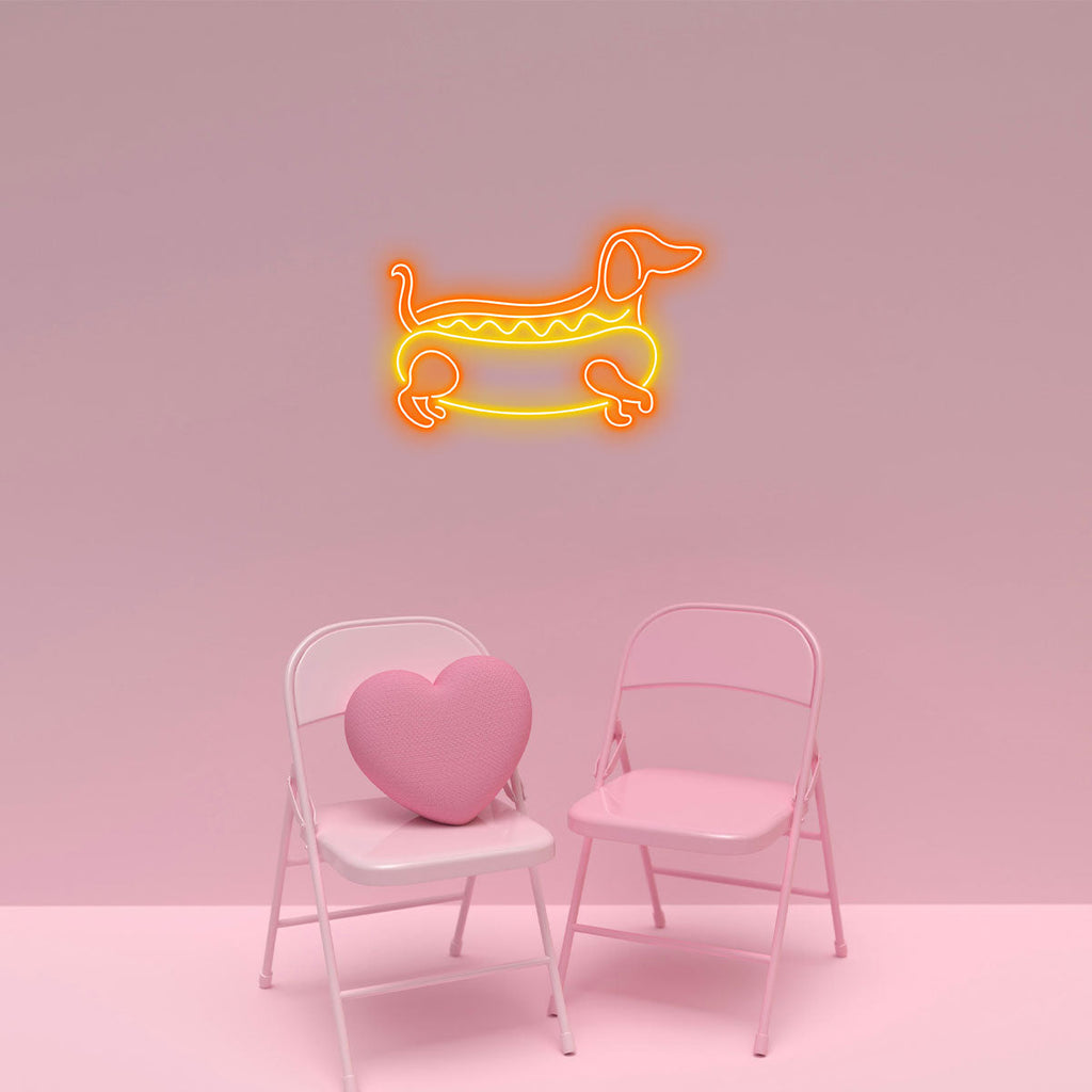 Custom Hotdog Puppy Neon Light for Kids Room Decor, Party Wall Sign, Cute LED Neon Sign for Gift or Promotion