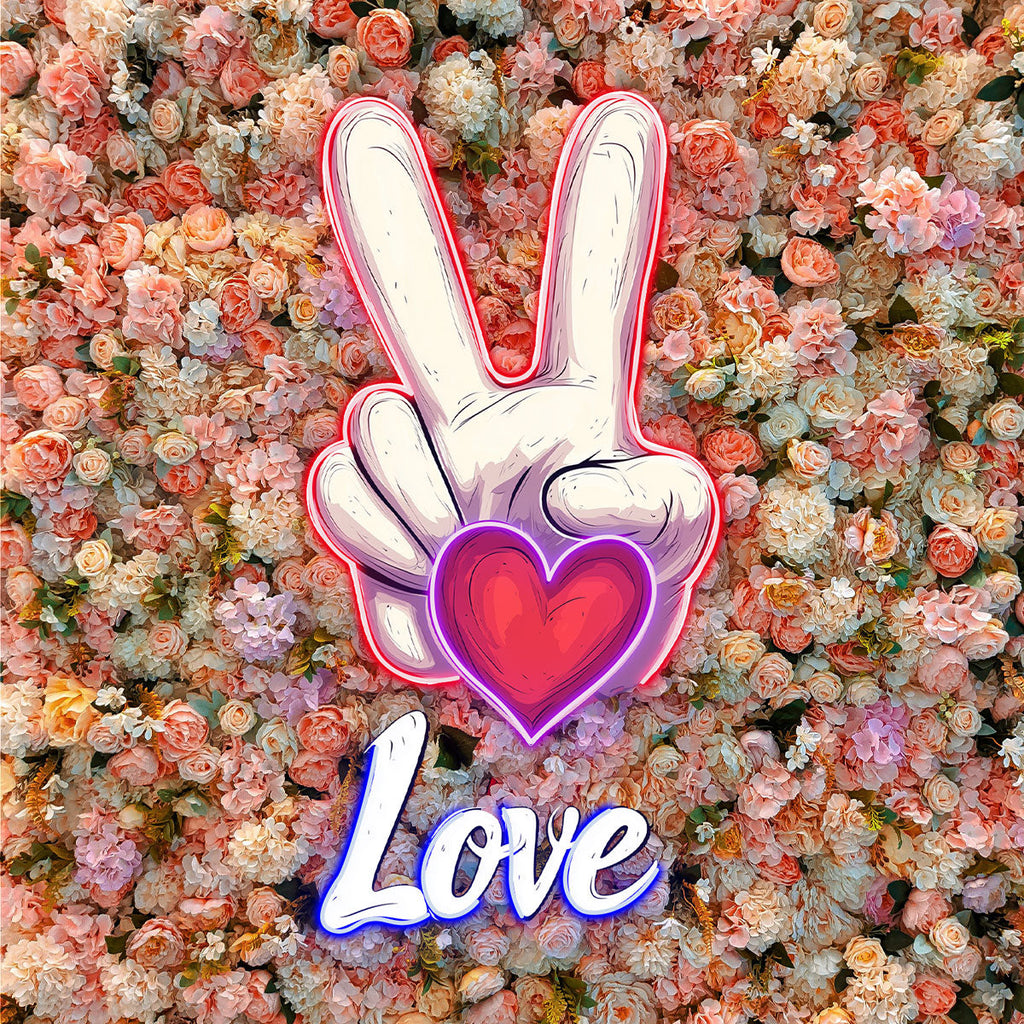 Custom Love Hand Neon Sign, Romantic Peace Light for Bedroom or Wedding, Sweet Gift for Couples, Adds a Warm Touch to Any Space
