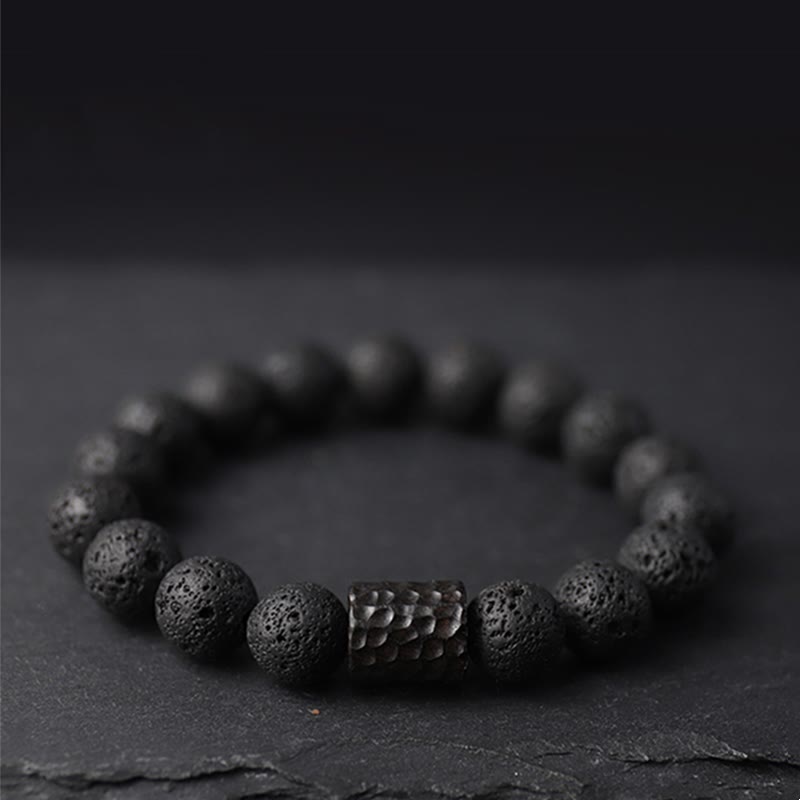Buddha Stones "Wishing Strength to Rise from Within" Lava Rock Bracelet Includes Gift Message Card
