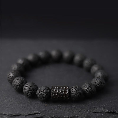 Buddha Stones "Wishing Strength to Rise from Within" Lava Rock Bracelet Includes Gift Message Card