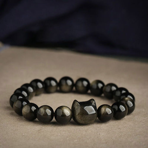 Buddha Stones "All the best for Luck and Confidence" Lovely Cat Bracelet Includes Gift Message Card