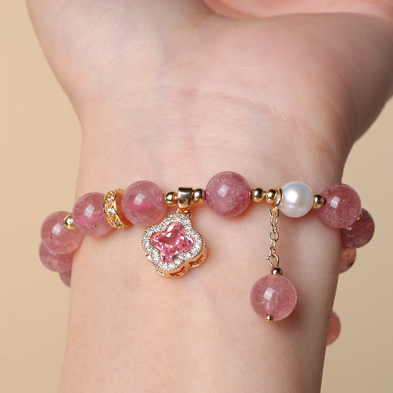 Buddha Stones "Wishing Love and Sweet Blessings" Quartz Bracelet Includes Gift Message Card