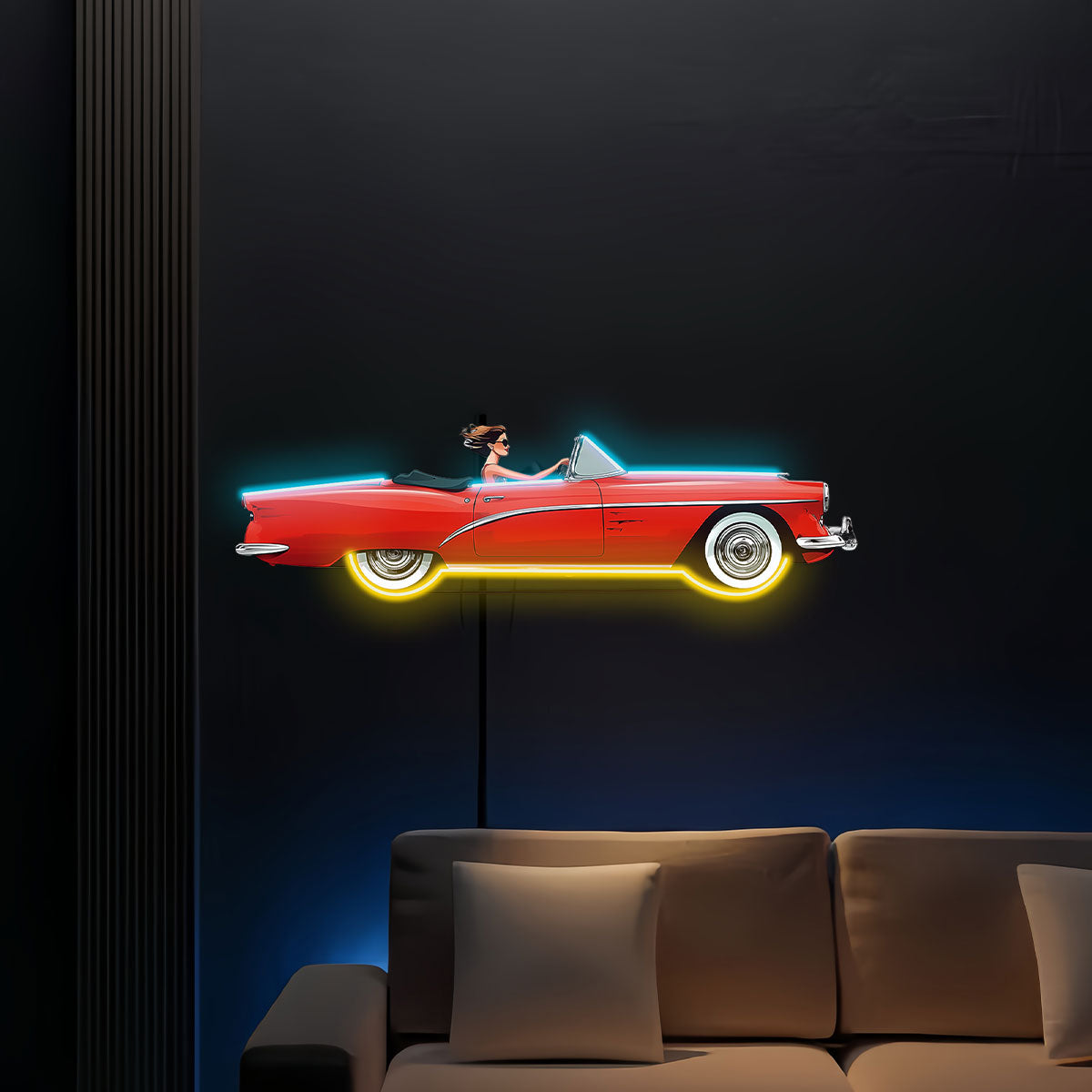 Customizable LED Neon Logo Sign, Incorporating Fashionable Beauty, Featuring Classic Red Sports Car, For Fashion Industry Brand Promotion, For Automotive Industry Brand Promotion