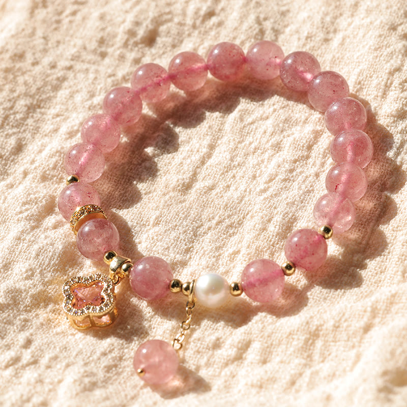 Buddha Stones "Wishing Love and Sweet Blessings" Quartz Bracelet Includes Gift Message Card