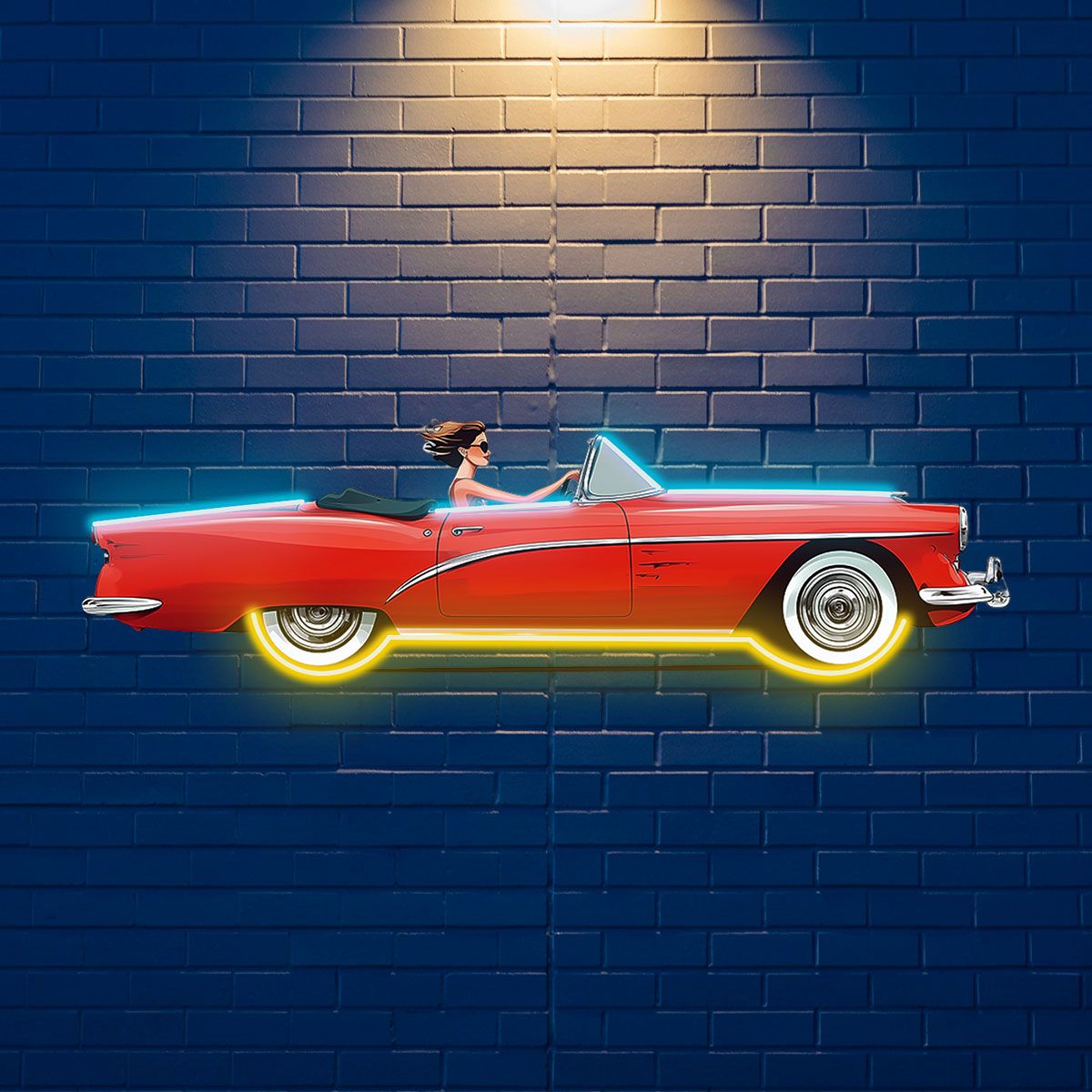 Customizable LED Neon Logo Sign, Incorporating Fashionable Beauty, Featuring Classic Red Sports Car, For Fashion Industry Brand Promotion, For Automotive Industry Brand Promotion