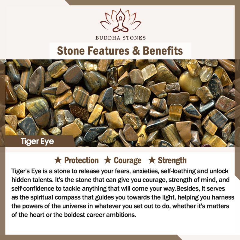 Buddha Stones "Wishing You Luck and Confidence" Tiger Eye Leather Includes Gift Message Card