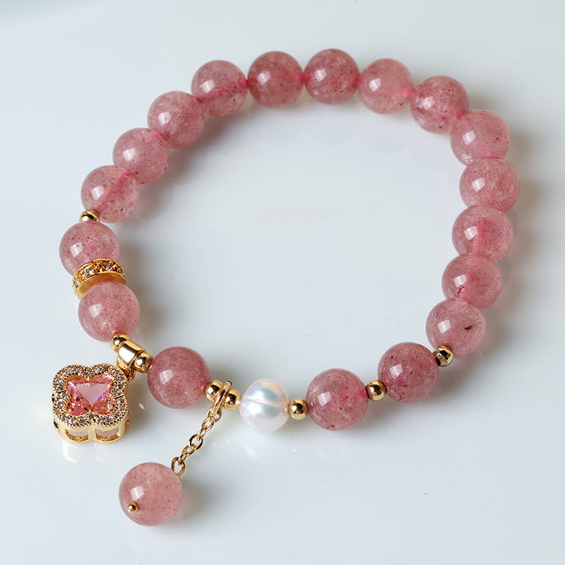 Buddha Stones "Wishing Love and Sweet Blessings" Quartz Bracelet Includes Gift Message Card