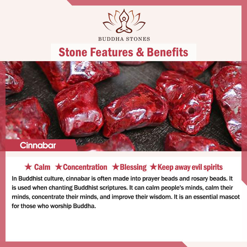 Buddha Stones "Wishing You Good Fortune and Joy" Cat Cinnabar Bracelet Includes Gift Message Card
