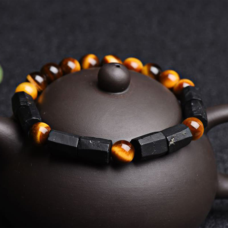 Buddha Stones "May Confidence Guide Your Way" Black Tourmaline Bracelet Includes Gift Message Card