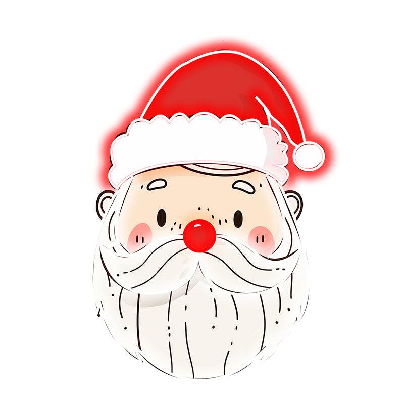 Kind Bearded Santa Claus LED Neon signs | Red Christmas Hat Decorative Lights | Warm Holiday Home Lighting