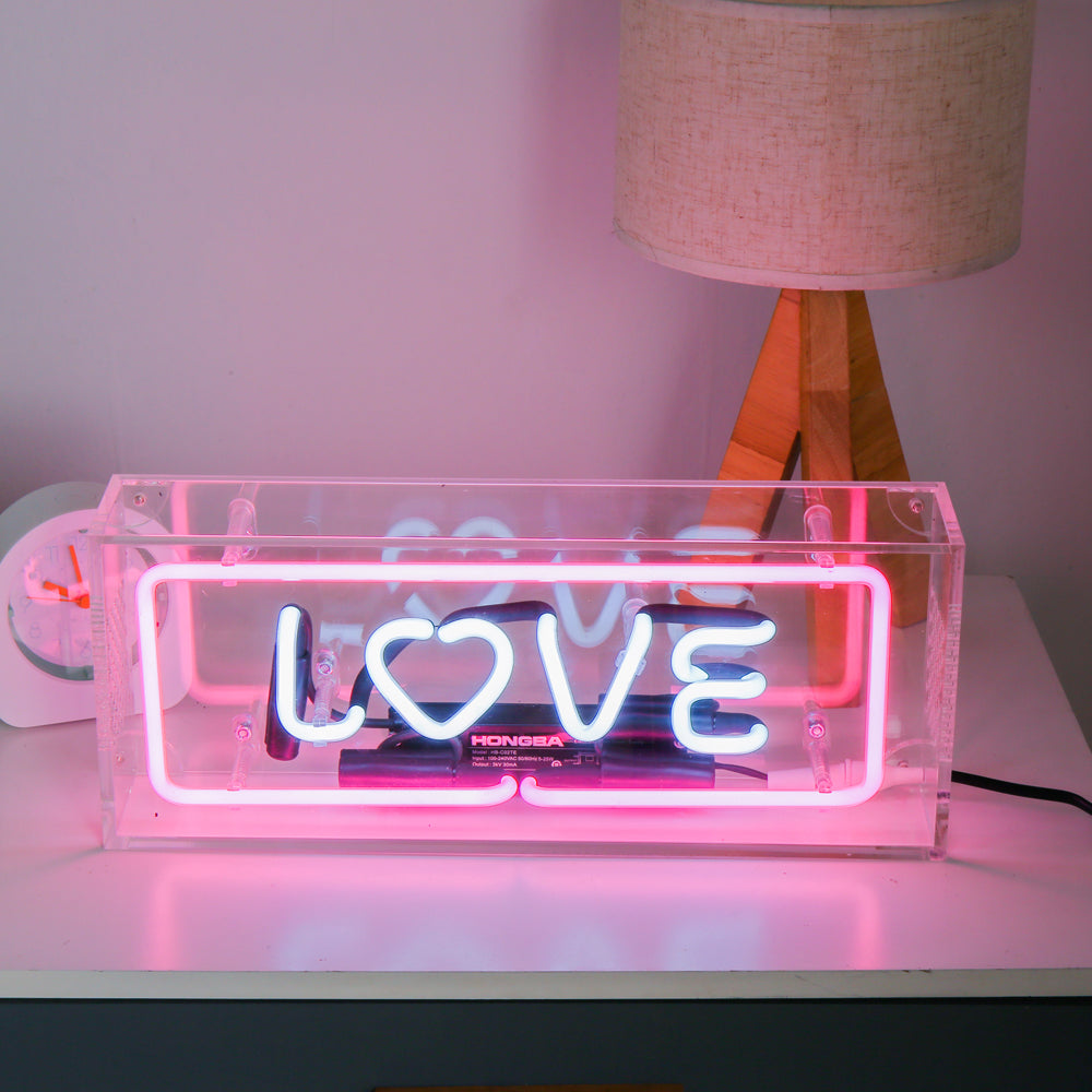 Neon Sign Led Box pink lighting