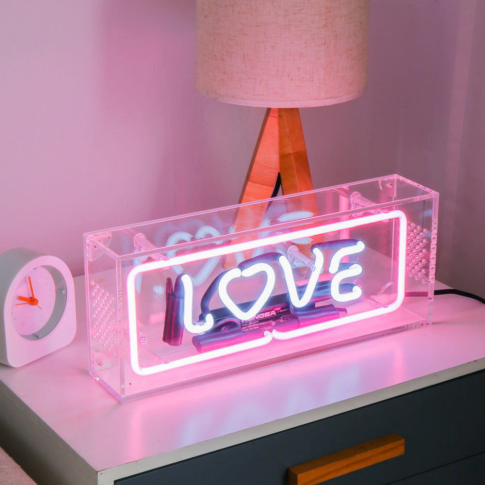Neon Sign Led Box pink lighting