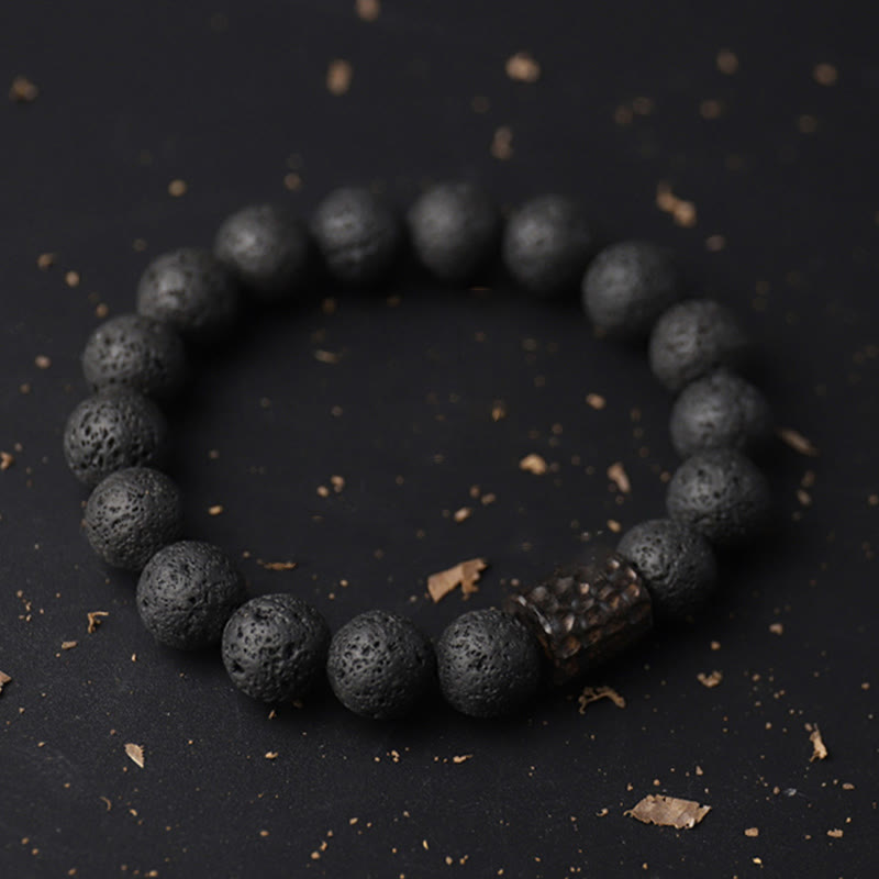 Buddha Stones "Wishing Strength to Rise from Within" Lava Rock Bracelet Includes Gift Message Card
