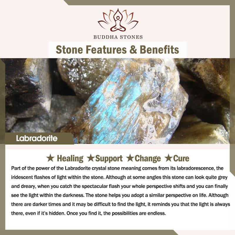 Buddha Stones "Hoping for Insight and Joy" Cat Labradorite Necklace Includes Gift Message Card