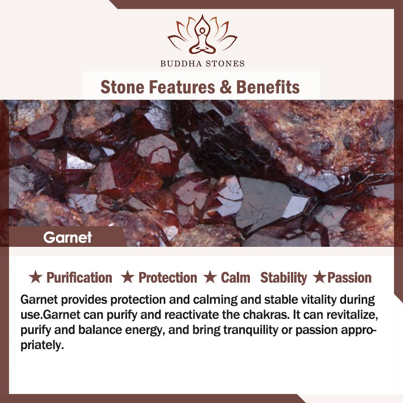Buddha Stones "All the best for Vitality and Passion" Garnet Bracelet Includes Gift Message Card
