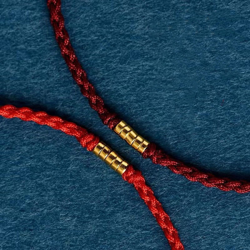 Buddha Stones "Blessings for Clear Connections" 925 Sterling Silver Lucky Golden Bead String Bracelet Anklet Includes Gift Message Card