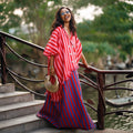 Boho Striped Fringe Hem Long Maxi Dress For Women