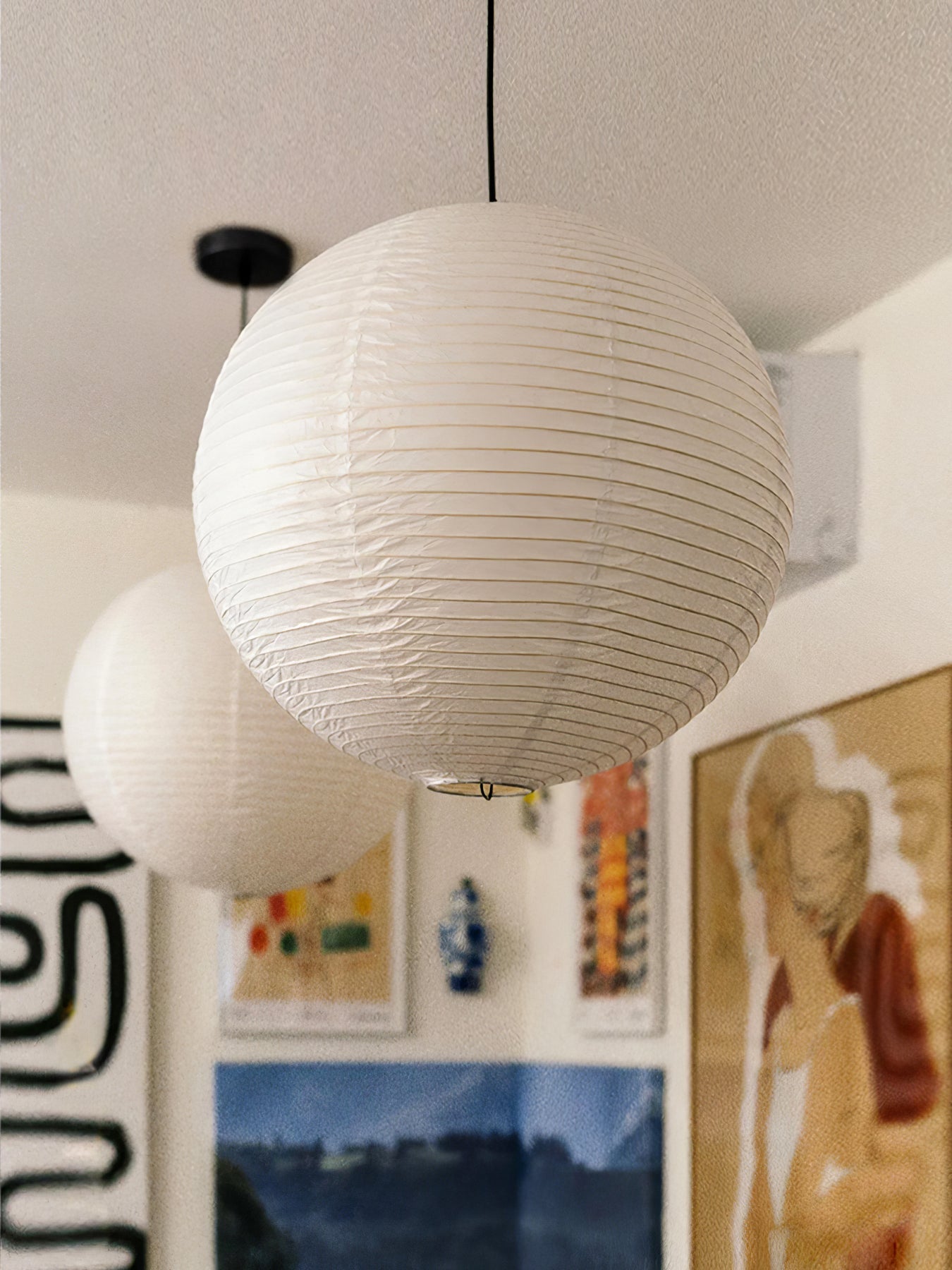 Akari A Series Plug In Pendant Lamp Black Wire Version