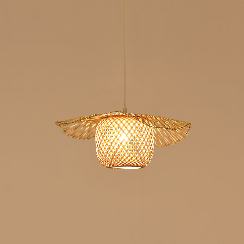 Bamboo Lotus Leaf Plug In Pendant Lamp