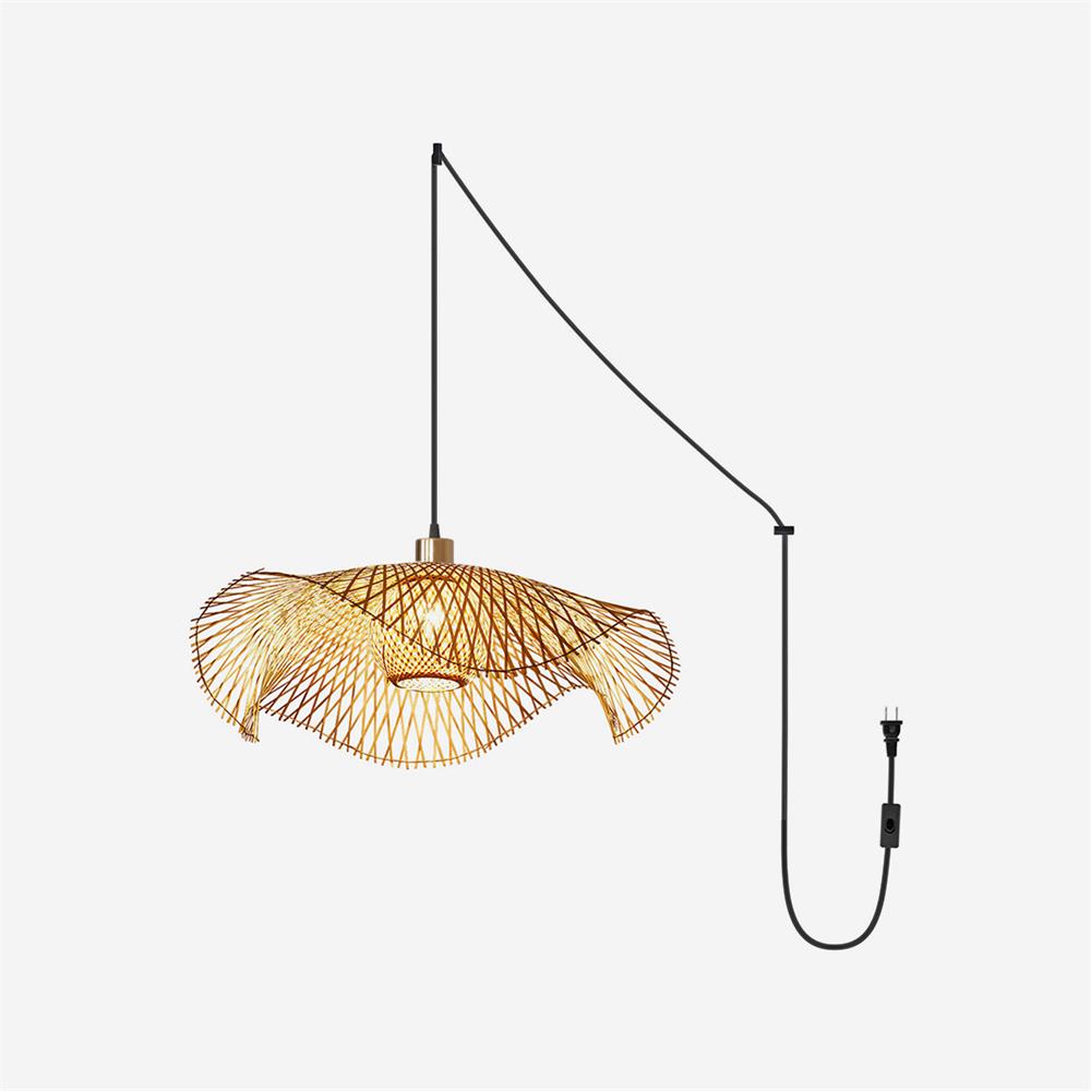 Bamboo Lotus Leaf Plug In Pendant Lamp