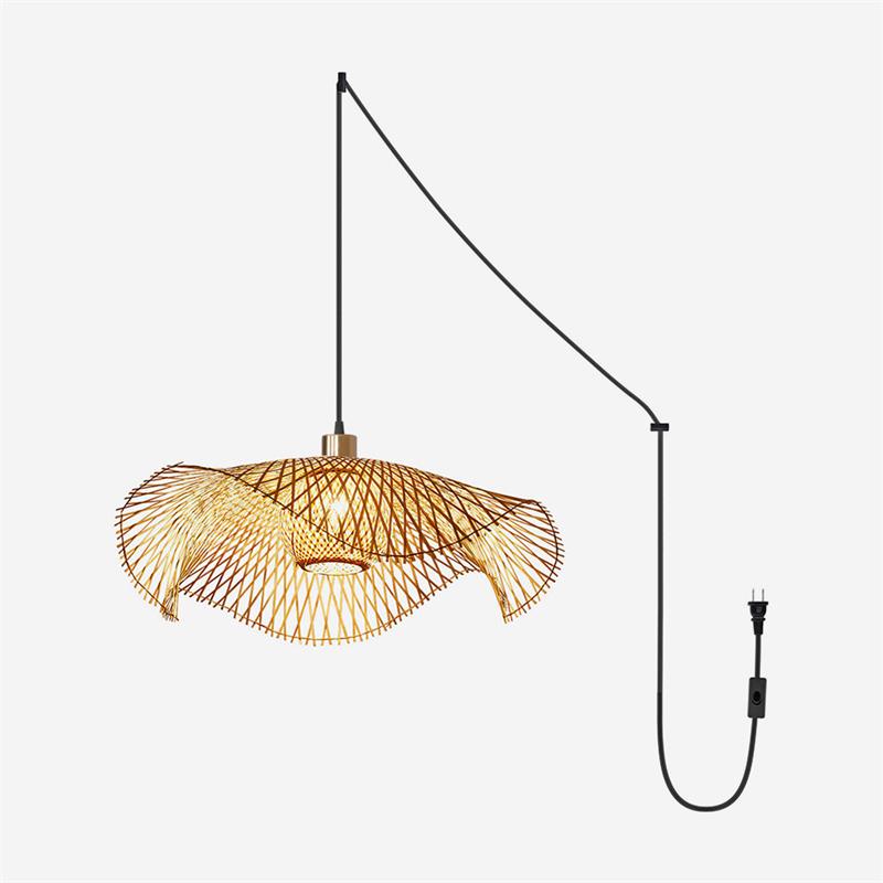 Bamboo Lotus Leaf Plug In Pendant Lamp